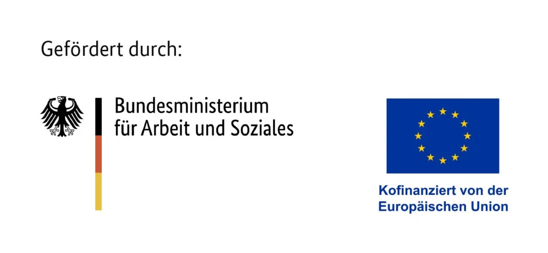 Logos des Bundesministeriums f&uuml;r Arbeit und Soziales und der Europ&auml;ischen Union